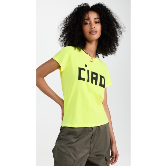 SOLD! ❤️ Clare V. Ciao Classic Tee in Neon Yellow - Picture 10 of 15